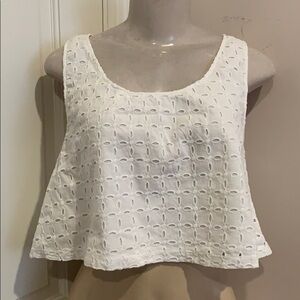 Crop top white cotton size Small